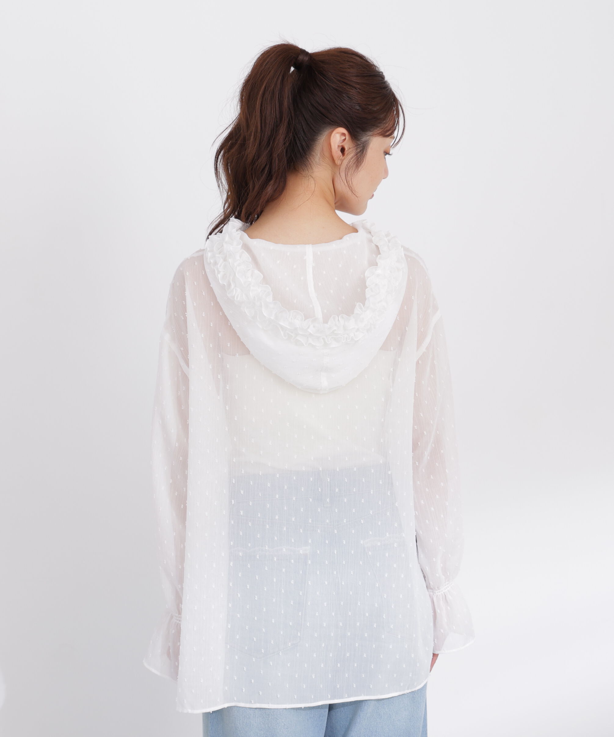 PROPORTION BODY DRESSING「＜a/mie＞カットジャガードフードシャツ」|シャツ・ブラウス|