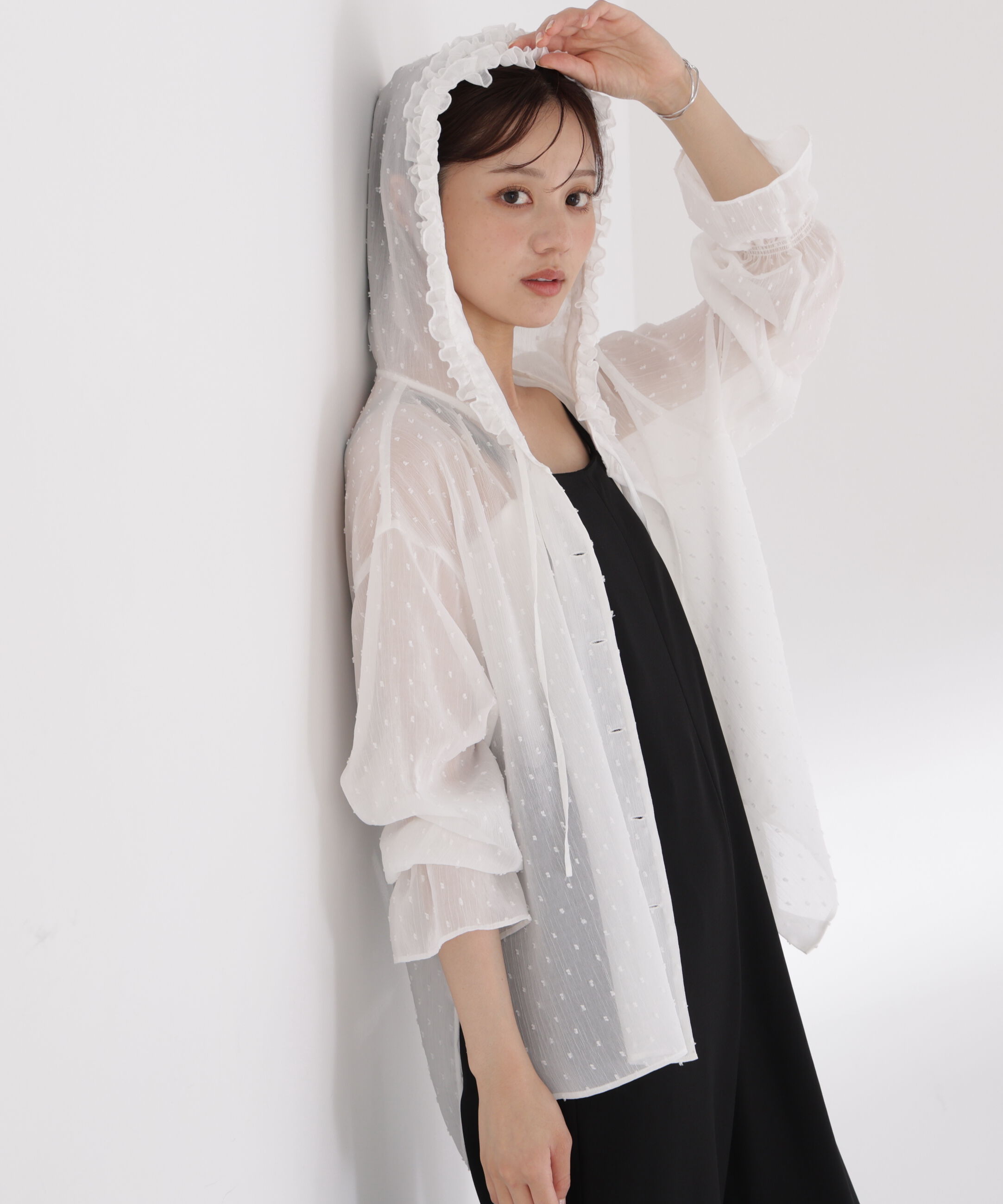 PROPORTION BODY DRESSING「＜a/mie＞カットジャガードフードシャツ」|シャツ・ブラウス|