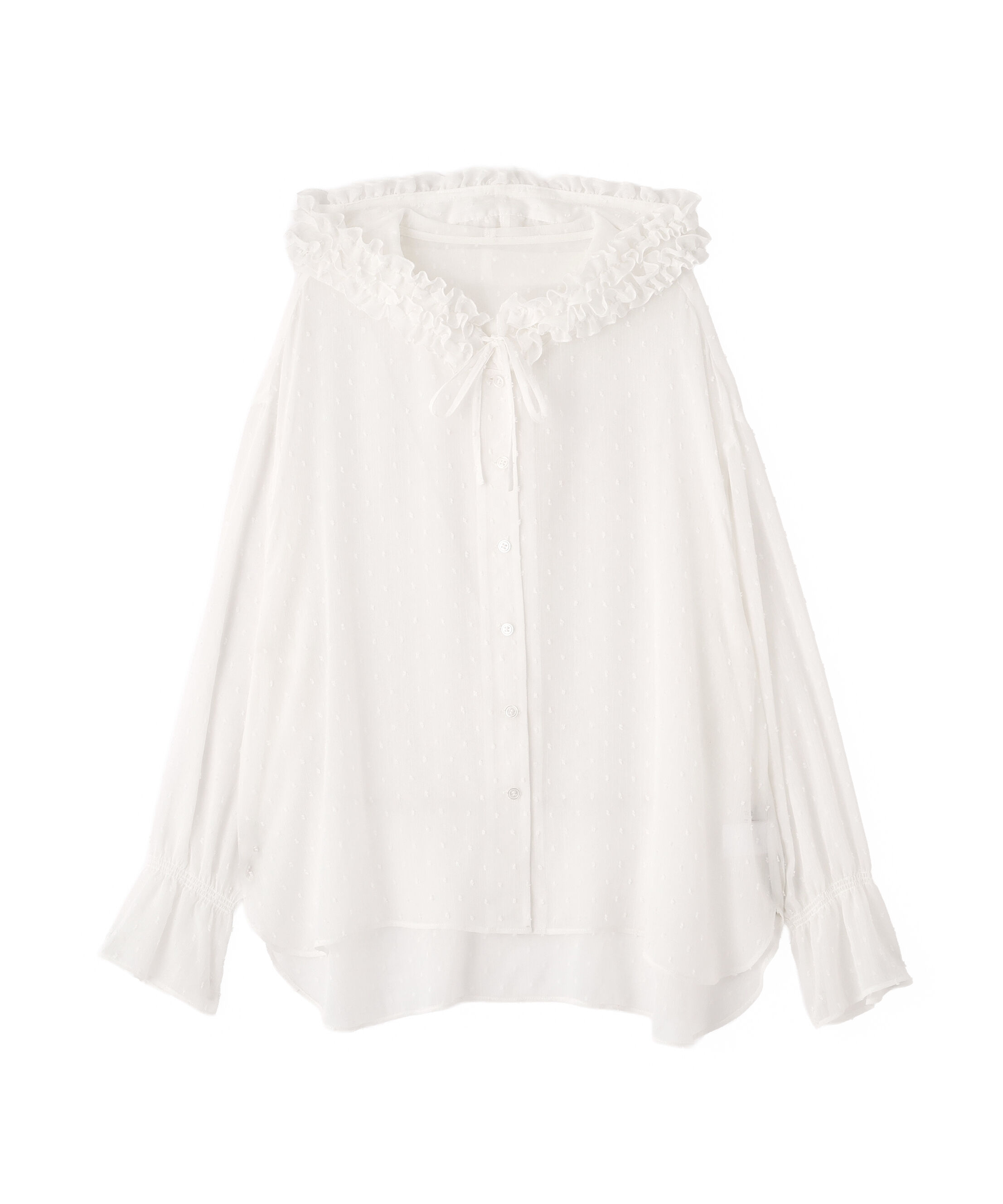 PROPORTION BODY DRESSING「＜a/mie＞カットジャガードフードシャツ」|シャツ・ブラウス|
