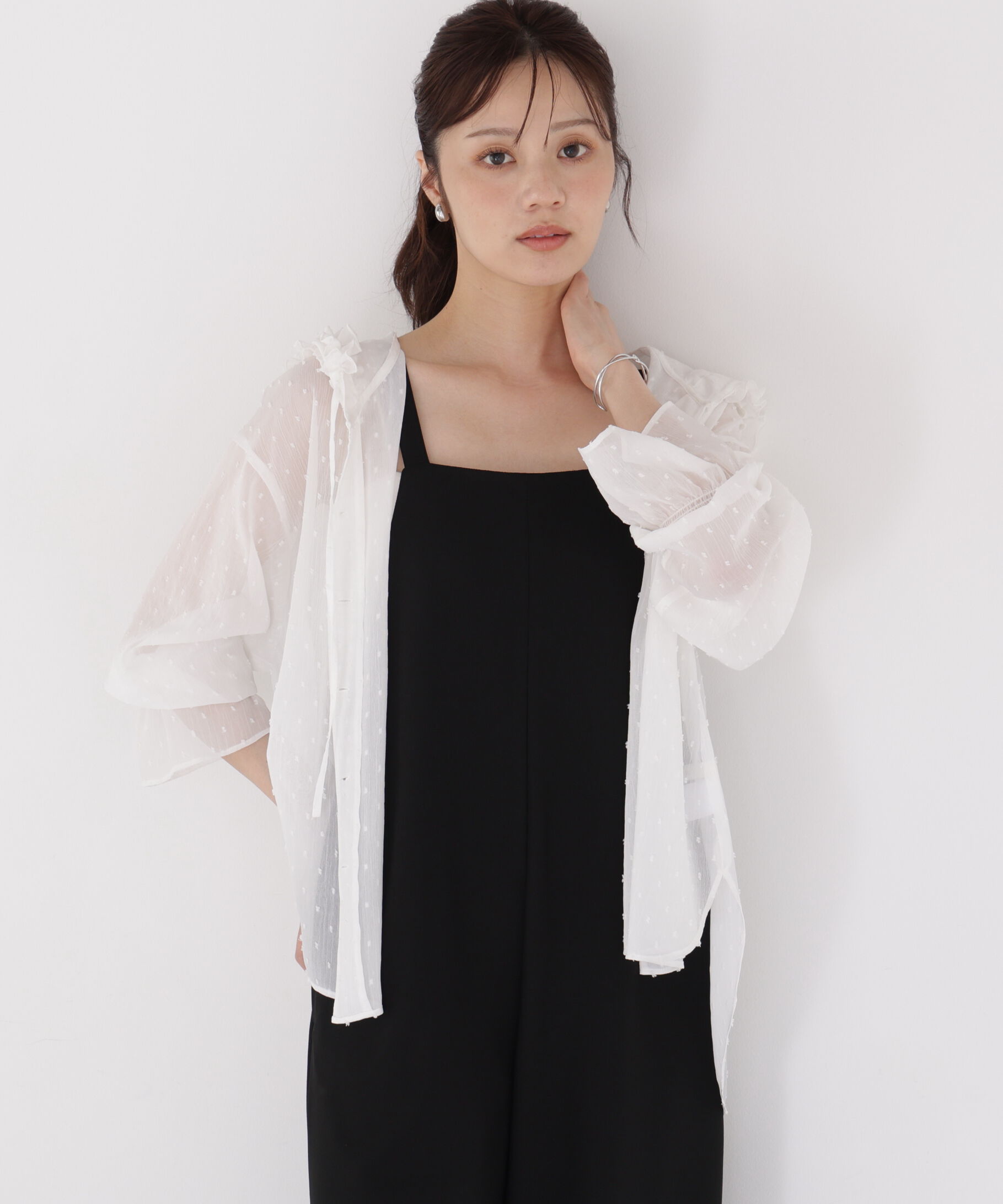 PROPORTION BODY DRESSING「＜a/mie＞カットジャガードフードシャツ」|シャツ・ブラウス|