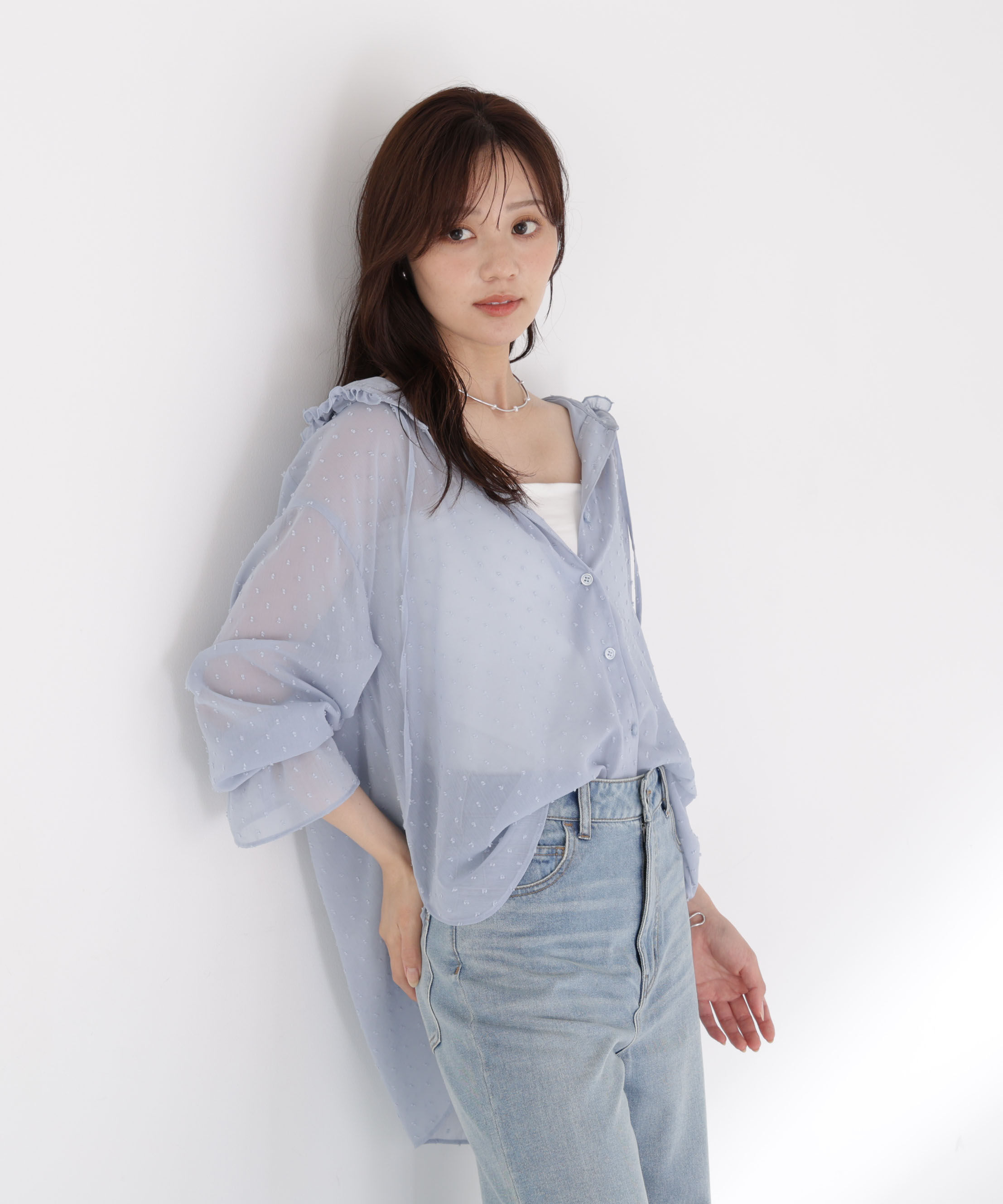 PROPORTION BODY DRESSING「＜a/mie＞カットジャガードフードシャツ」|シャツ・ブラウス|