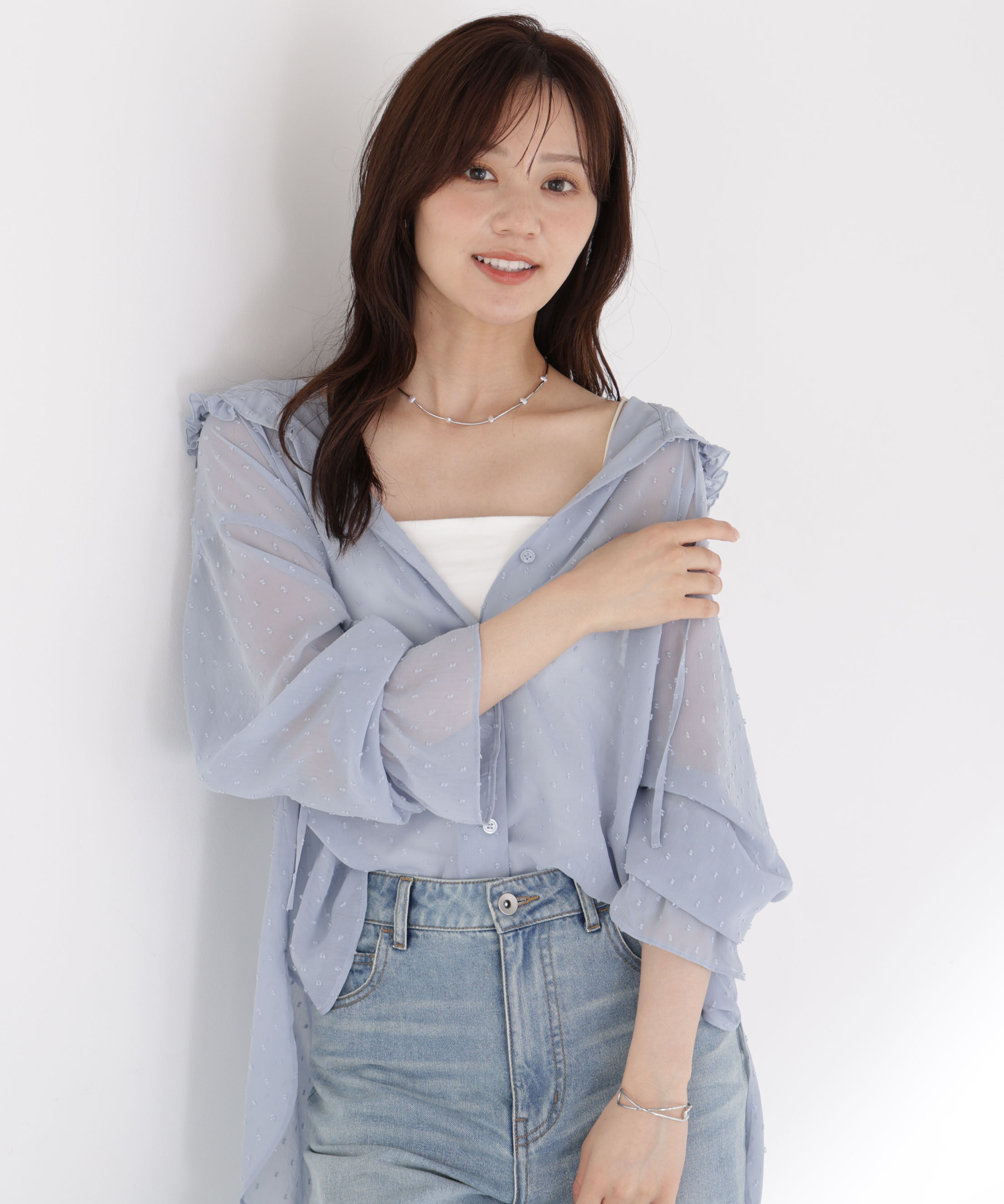 PROPORTION BODY DRESSING「＜a/mie＞カットジャガードフードシャツ」|シャツ・ブラウス|
