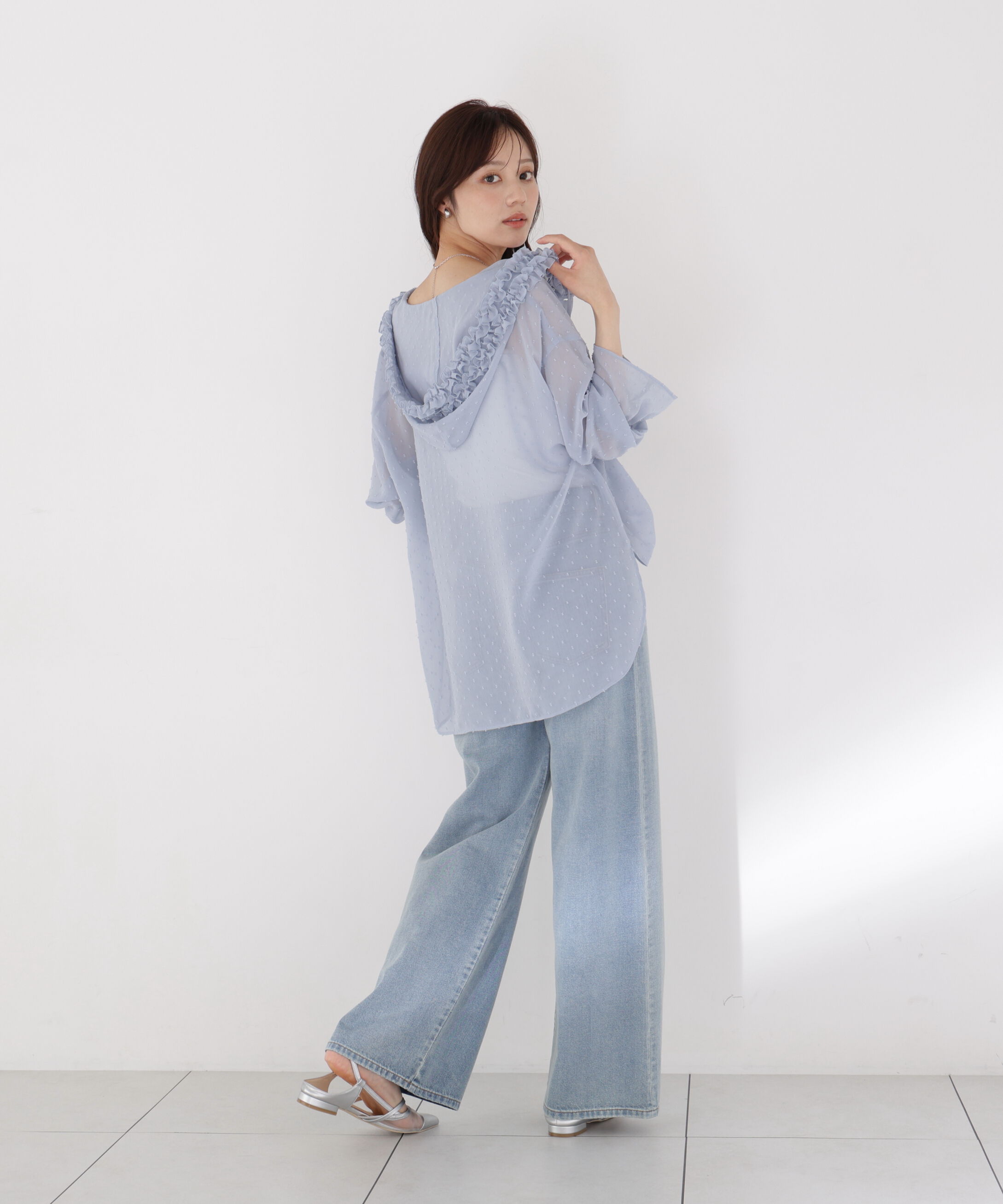 PROPORTION BODY DRESSING「＜a/mie＞カットジャガードフードシャツ」|シャツ・ブラウス|