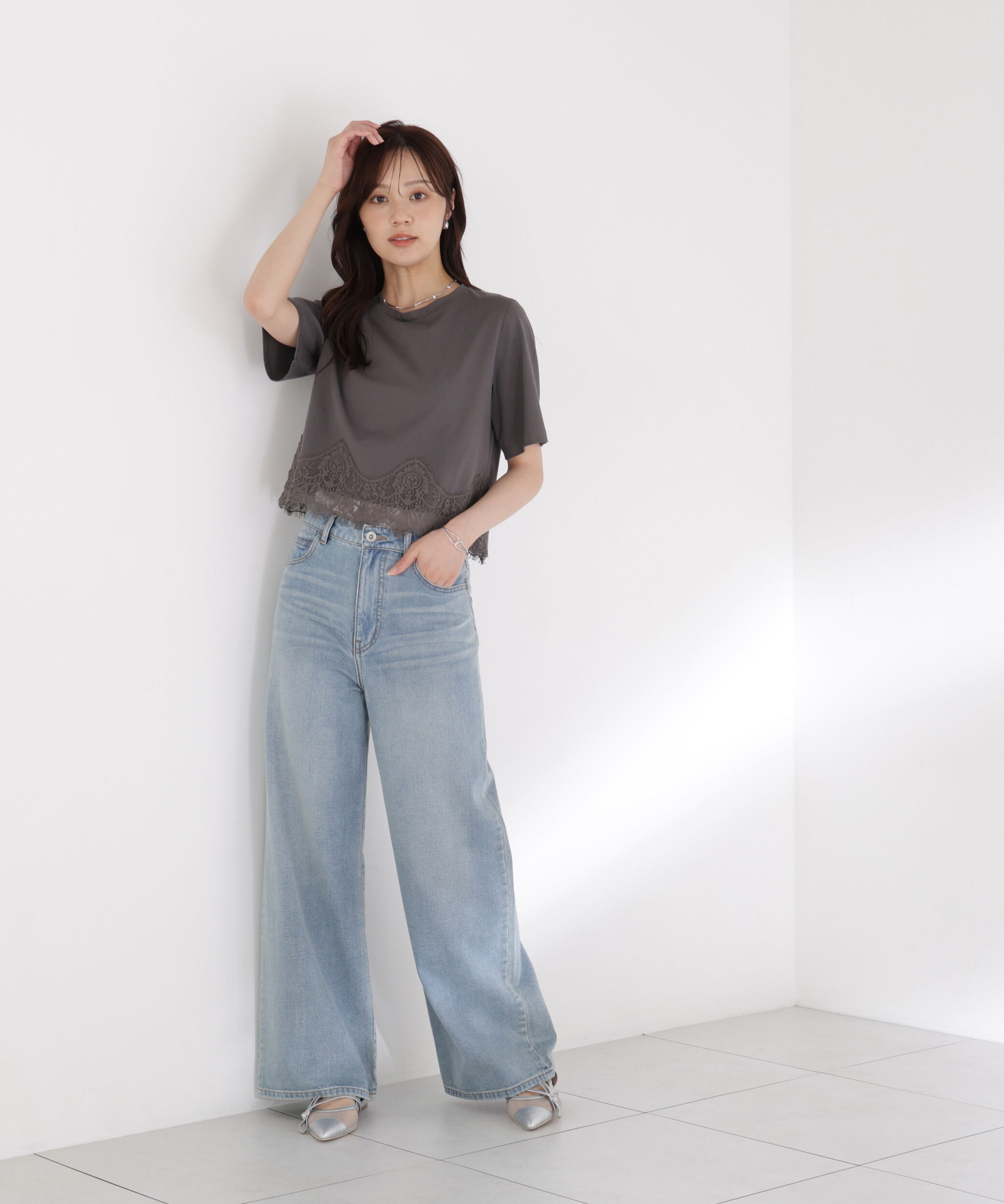 PROPORTION BODY DRESSING「レーストリムカットソー」|Tシャツ・カットソー|
