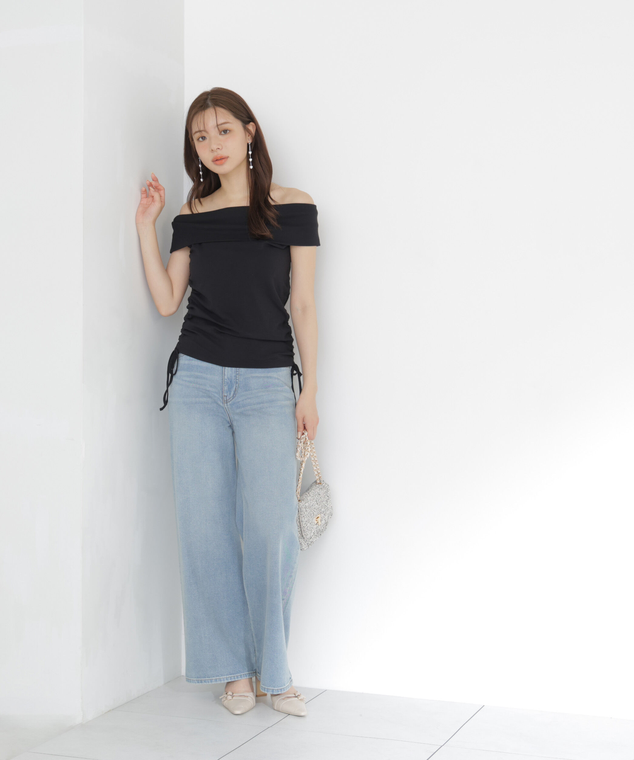 PROPORTION BODY DRESSING「＜a/mie＞ドロストオフショルカットソー」|Tシャツ・カットソー|