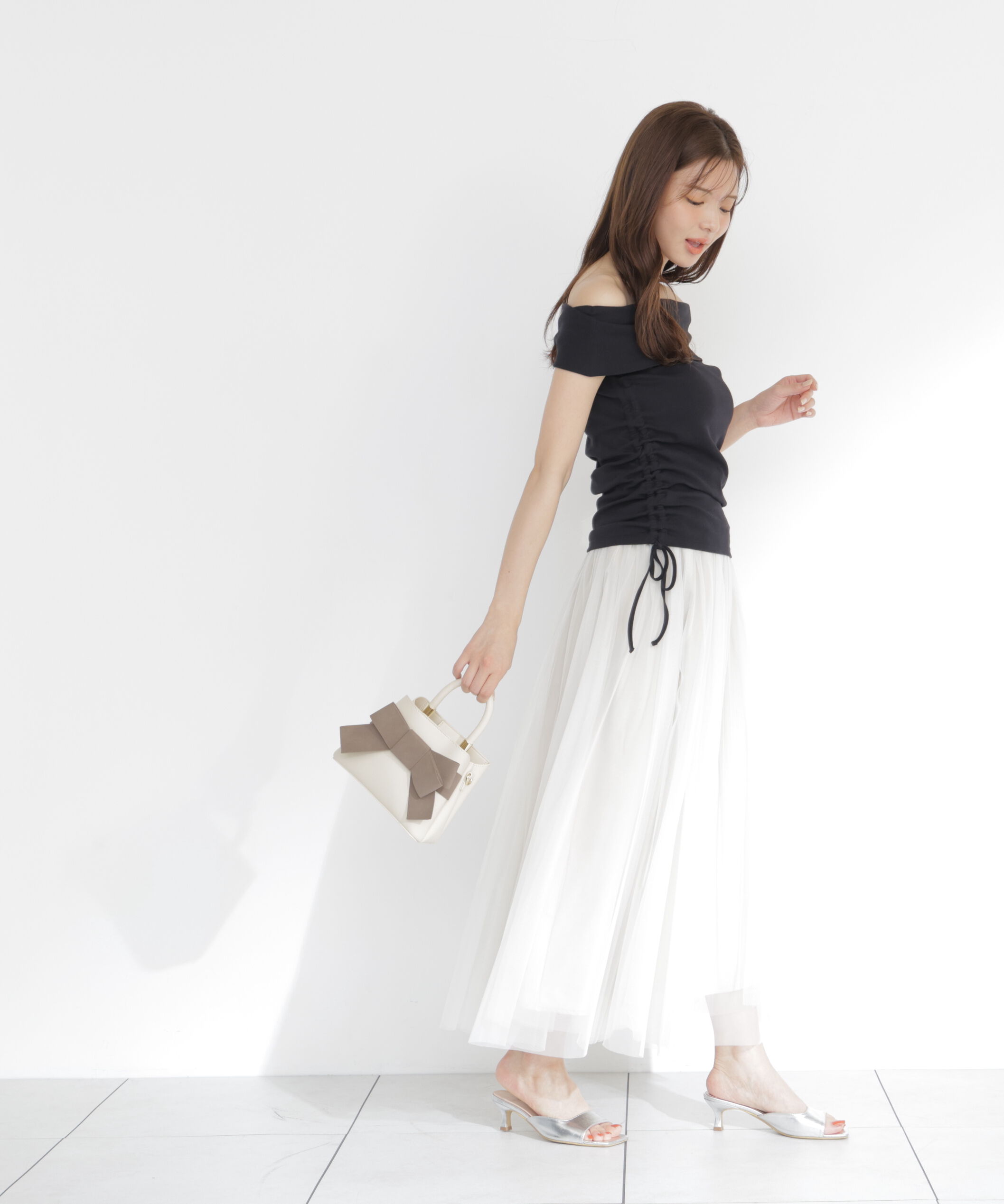 PROPORTION BODY DRESSING「＜a/mie＞ドロストオフショルカットソー」|Tシャツ・カットソー|