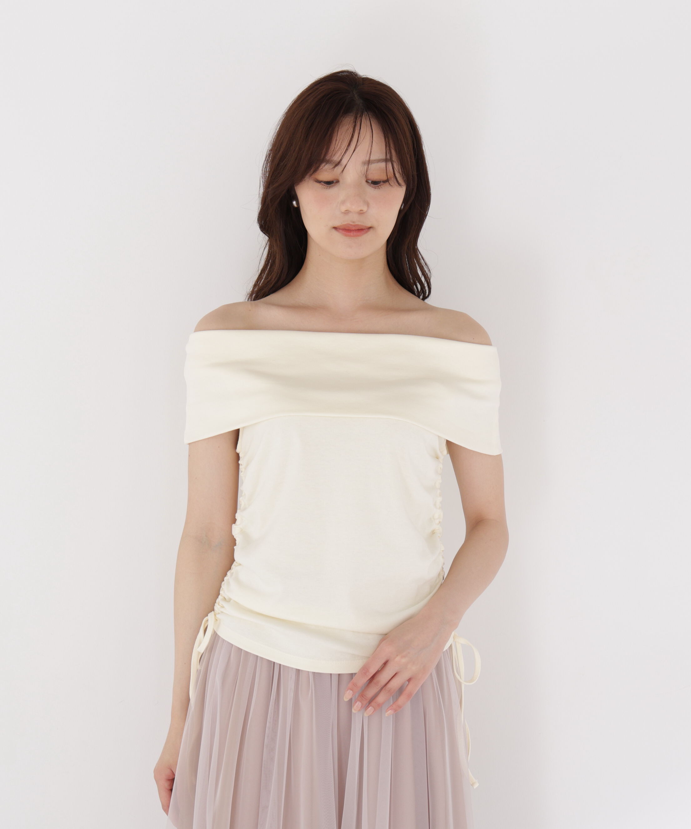 PROPORTION BODY DRESSING「＜a/mie＞ドロストオフショルカットソー」|Tシャツ・カットソー|
