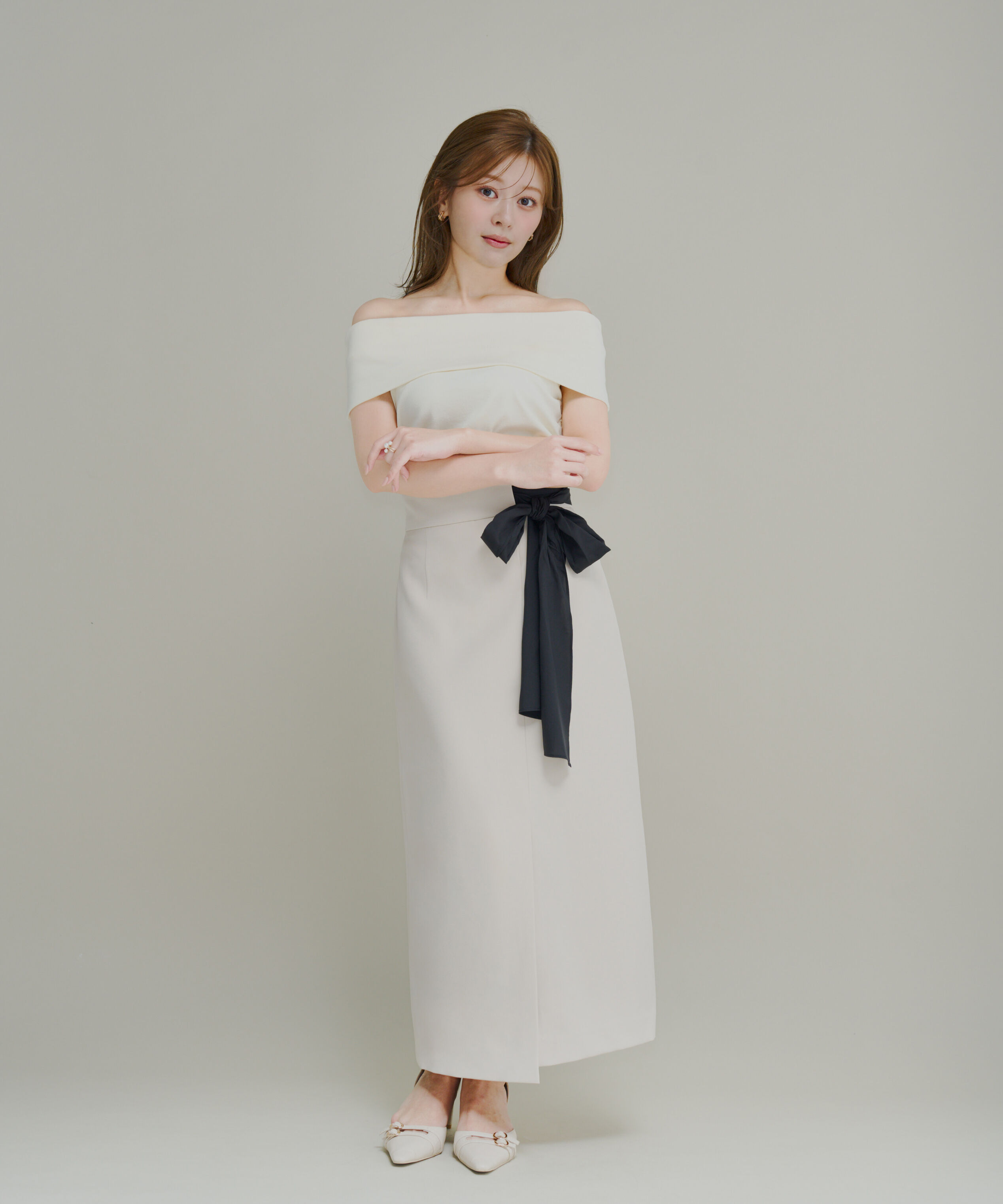 PROPORTION BODY DRESSING「＜a/mie＞ドロストオフショルカットソー」|Tシャツ・カットソー|