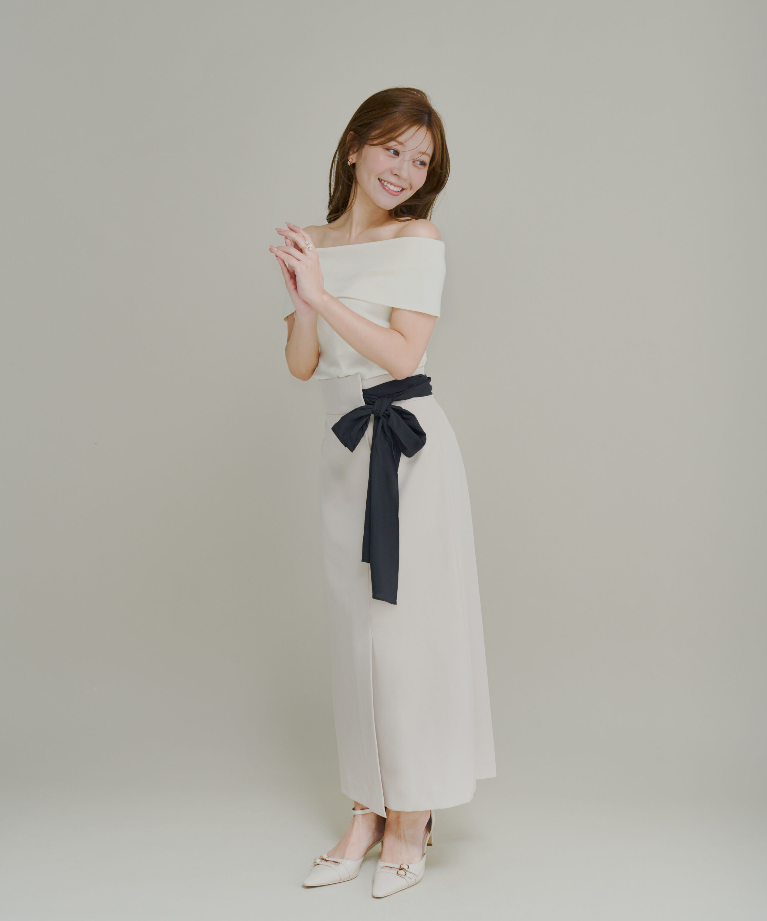 PROPORTION BODY DRESSING「＜a/mie＞ドロストオフショルカットソー」|Tシャツ・カットソー|