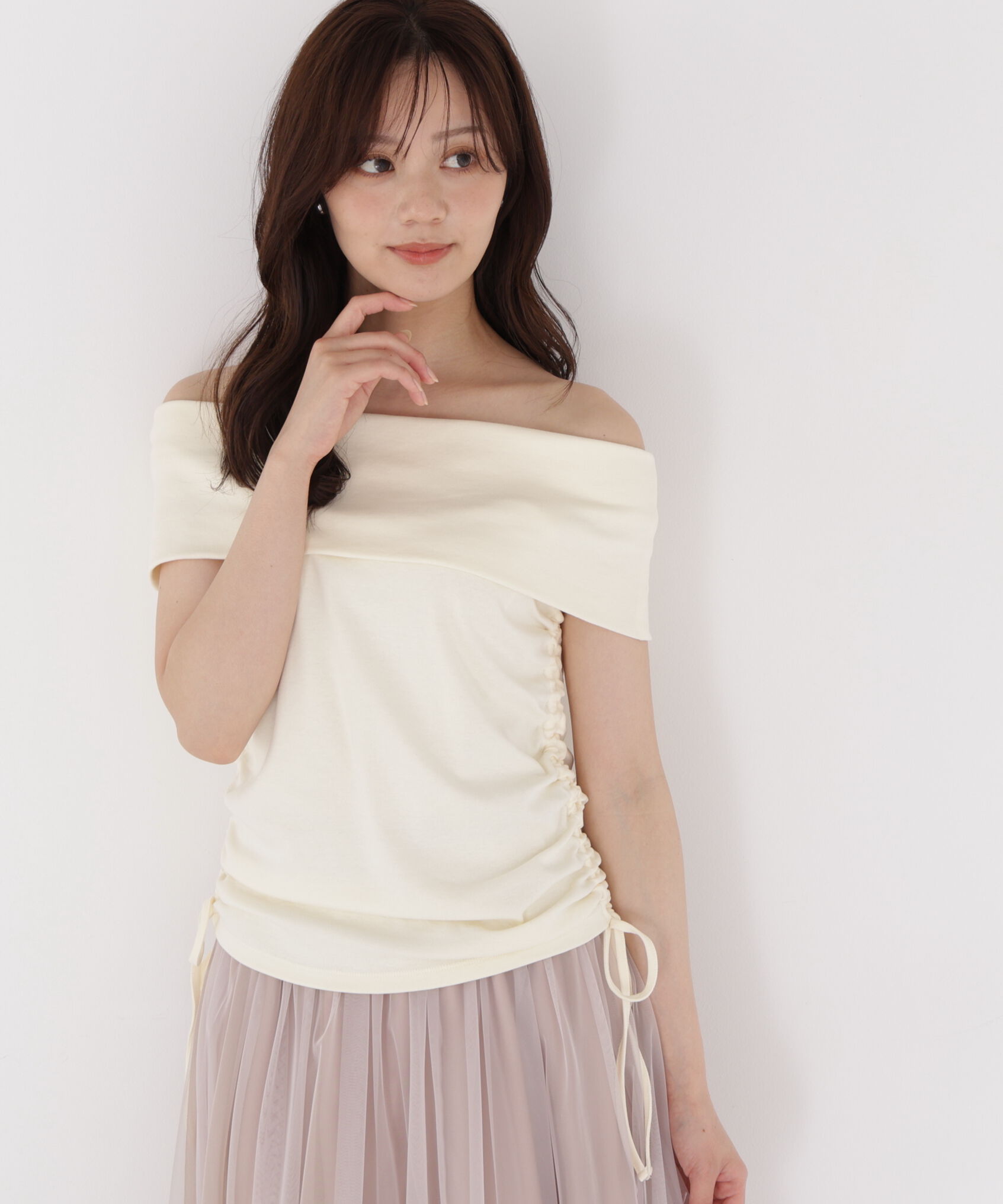 PROPORTION BODY DRESSING「＜a/mie＞ドロストオフショルカットソー」|Tシャツ・カットソー|
