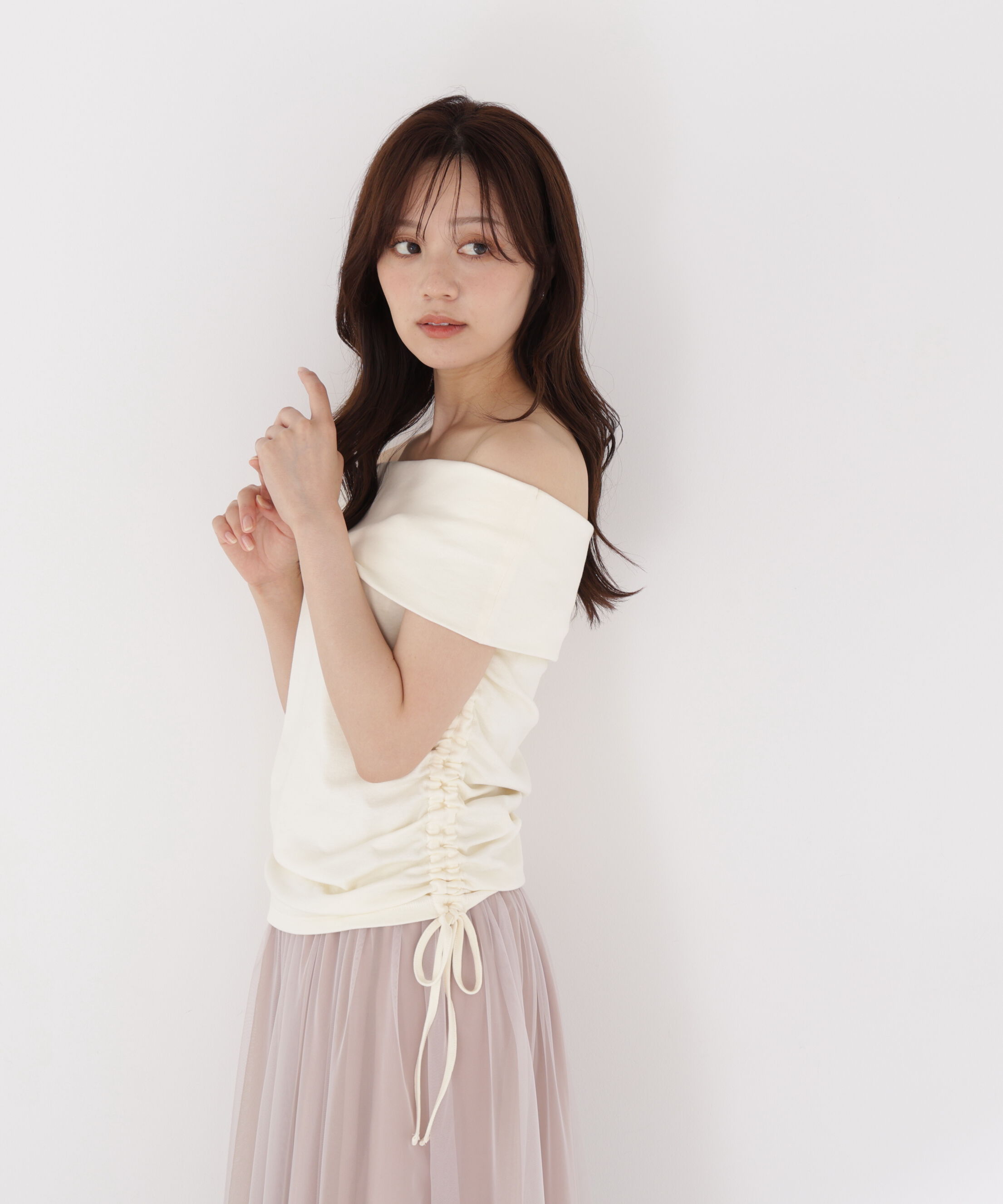 PROPORTION BODY DRESSING「＜a/mie＞ドロストオフショルカットソー」|Tシャツ・カットソー|