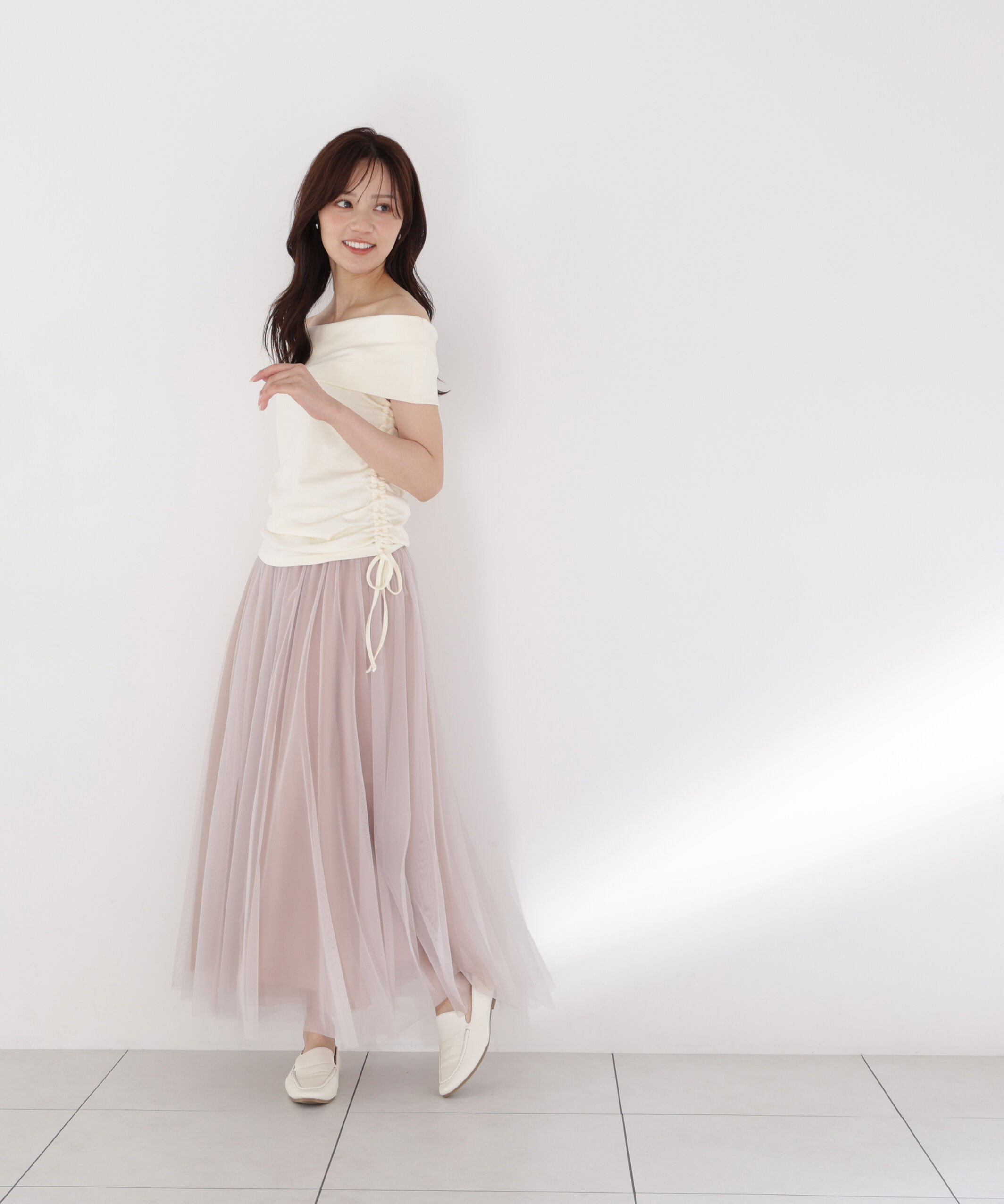 PROPORTION BODY DRESSING「＜a/mie＞ドロストオフショルカットソー」|Tシャツ・カットソー|