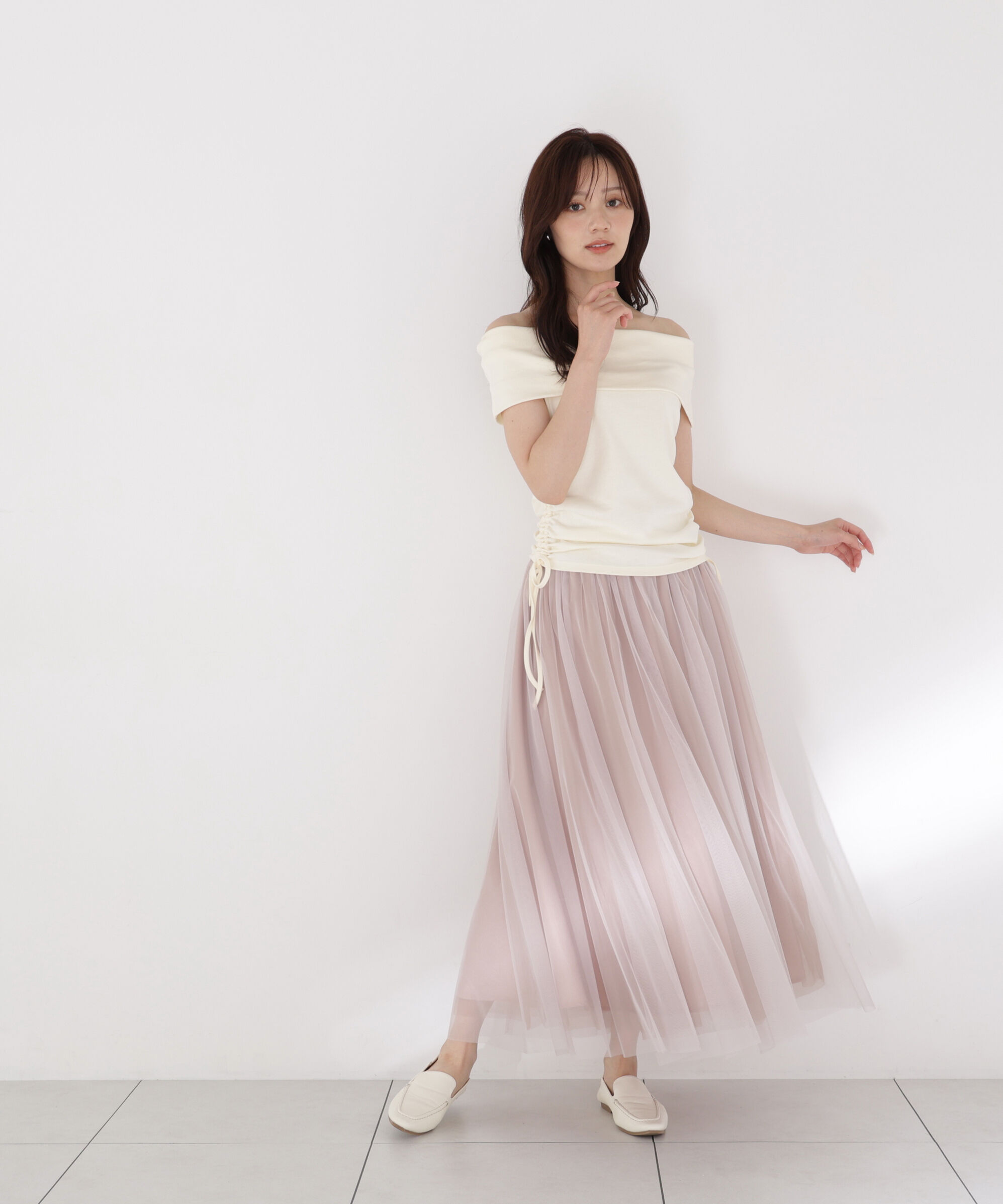 PROPORTION BODY DRESSING「＜a/mie＞ドロストオフショルカットソー」|Tシャツ・カットソー|