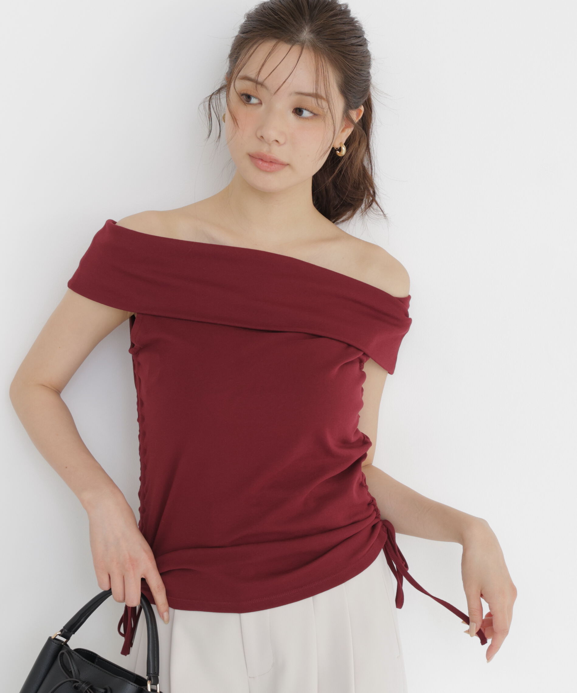 PROPORTION BODY DRESSING「＜a/mie＞ドロストオフショルカットソー」|Tシャツ・カットソー|
