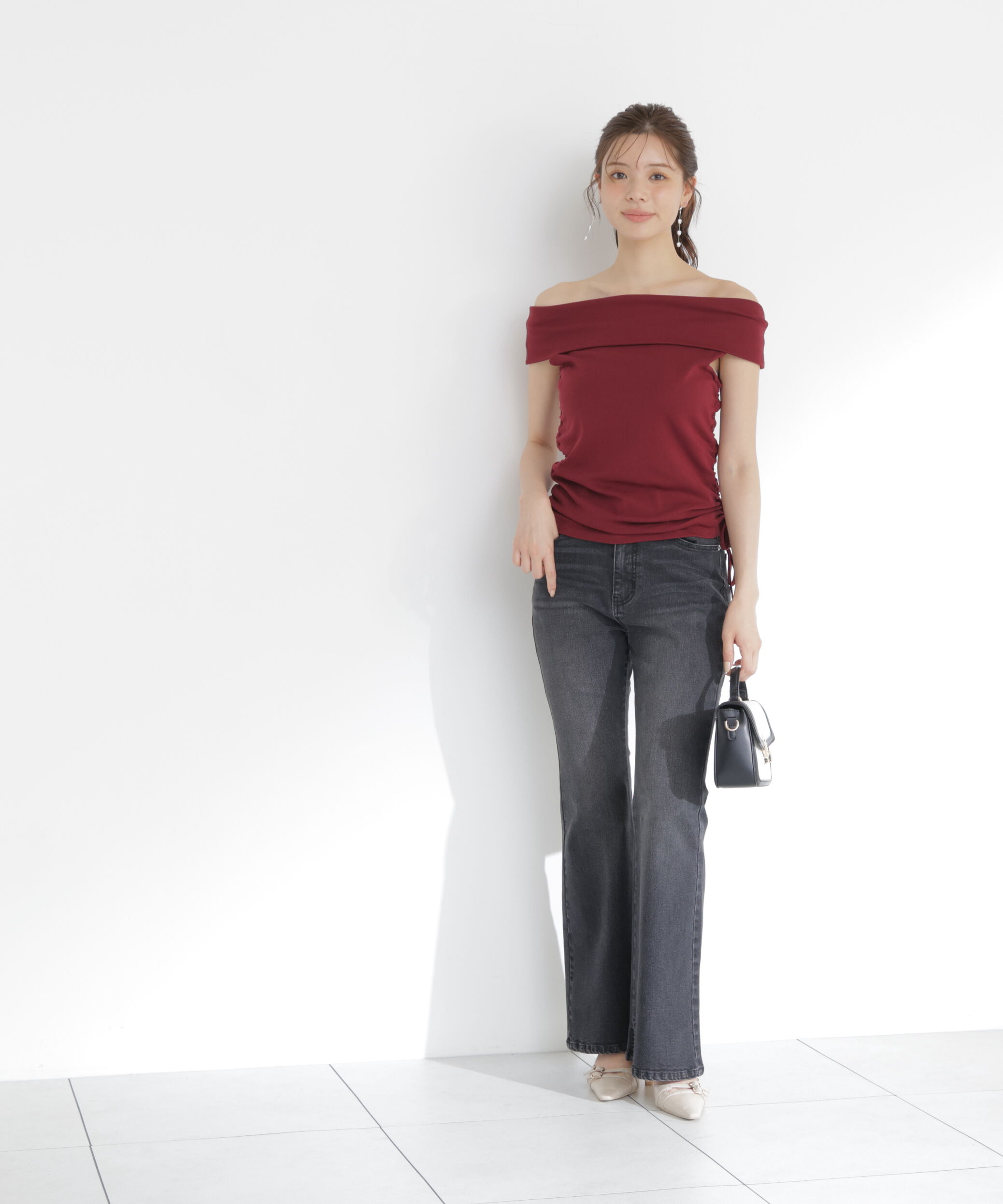 PROPORTION BODY DRESSING「＜a/mie＞ドロストオフショルカットソー」|Tシャツ・カットソー|