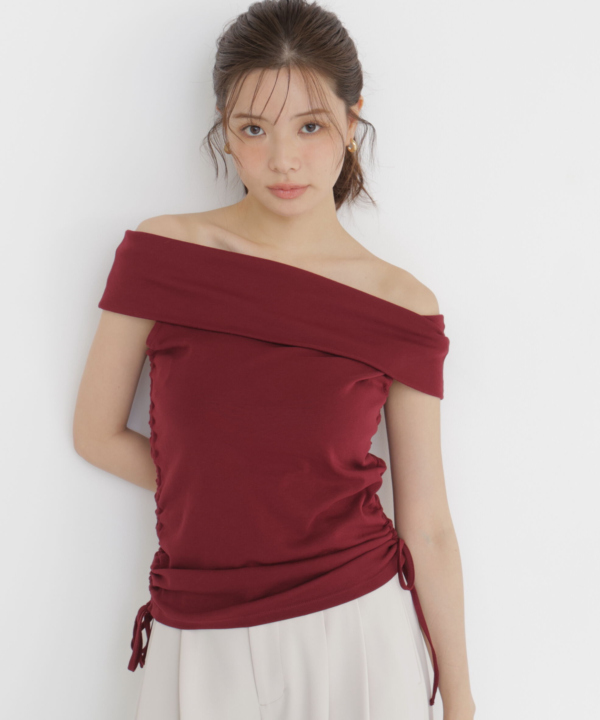 PROPORTION BODY DRESSING「＜a/mie＞ドロストオフショルカットソー」|Tシャツ・カットソー|