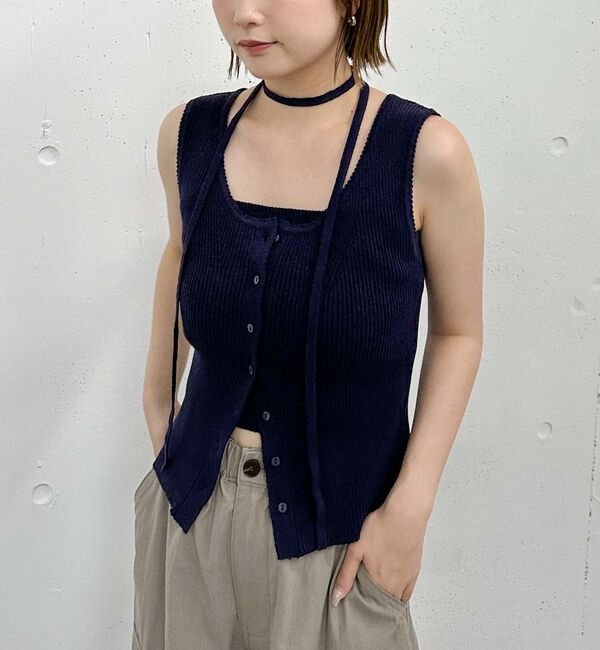 archives「スカラップニットタンクアンサンブル」|ニット・セーター|NAVY