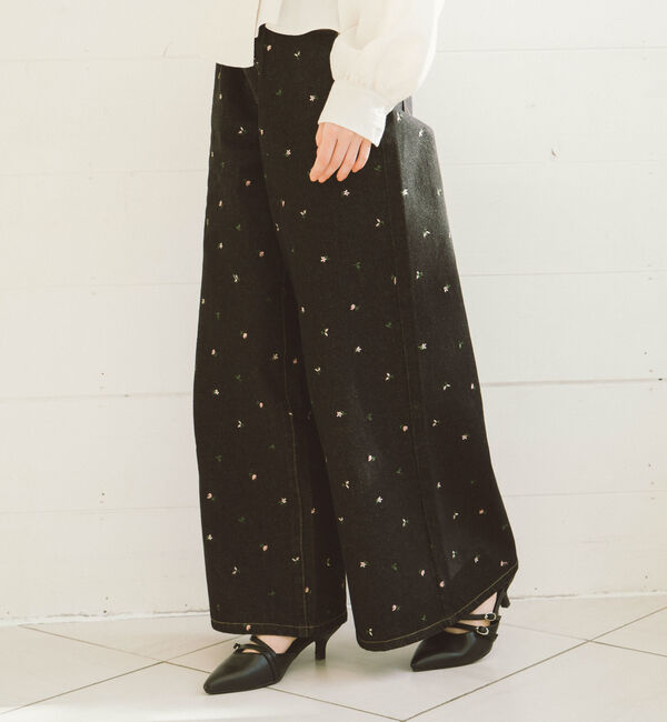 archives「小花柄刺繍デニム」|デニム|