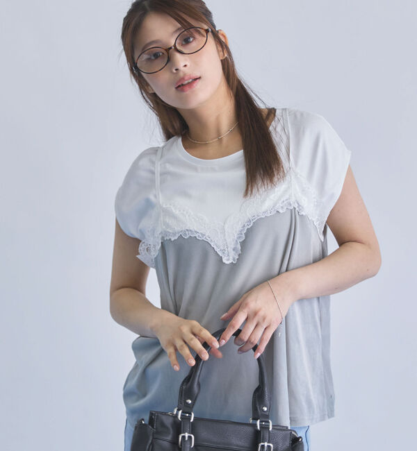 archives「レーストリムベロアビスチェ&times;フレンチＴＥＥ　ＳＥＴ」|カーディガン|
