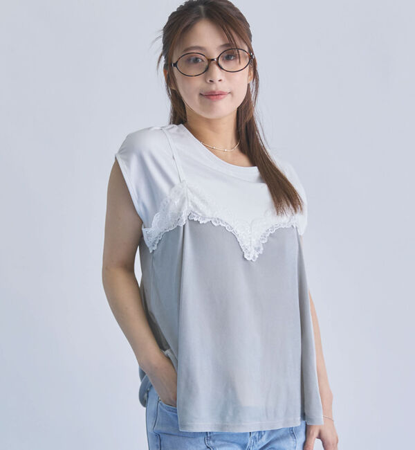 archives「レーストリムベロアビスチェ&times;フレンチＴＥＥ　ＳＥＴ」|カーディガン|