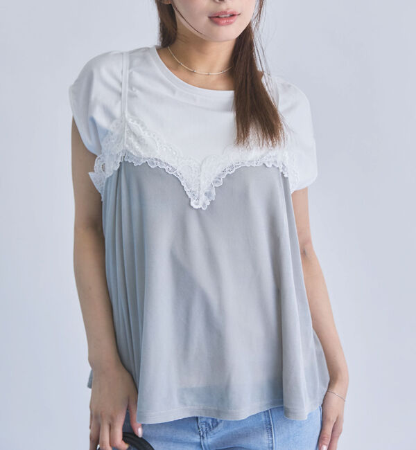 archives「レーストリムベロアビスチェ&times;フレンチＴＥＥ　ＳＥＴ」|カーディガン|