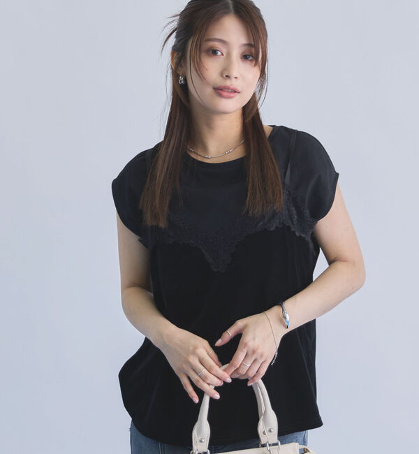 archives「レーストリムベロアビスチェ&times;フレンチＴＥＥ　ＳＥＴ」|カーディガン|