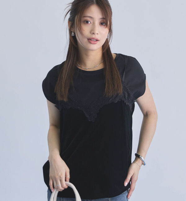 archives「レーストリムベロアビスチェ&times;フレンチＴＥＥ　ＳＥＴ」|カーディガン|