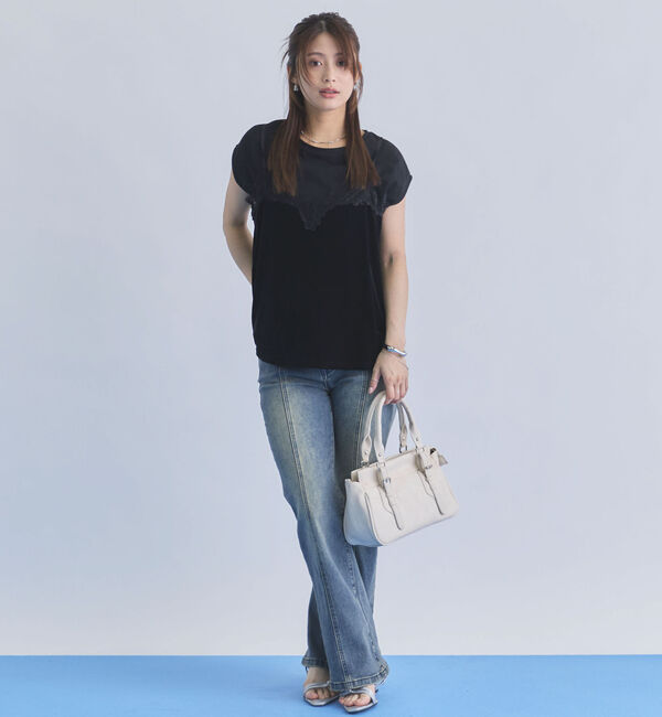 archives「レーストリムベロアビスチェ&times;フレンチＴＥＥ　ＳＥＴ」|カーディガン|