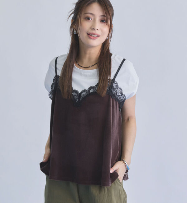 archives「レーストリムベロアビスチェ&times;フレンチＴＥＥ　ＳＥＴ」|カーディガン|