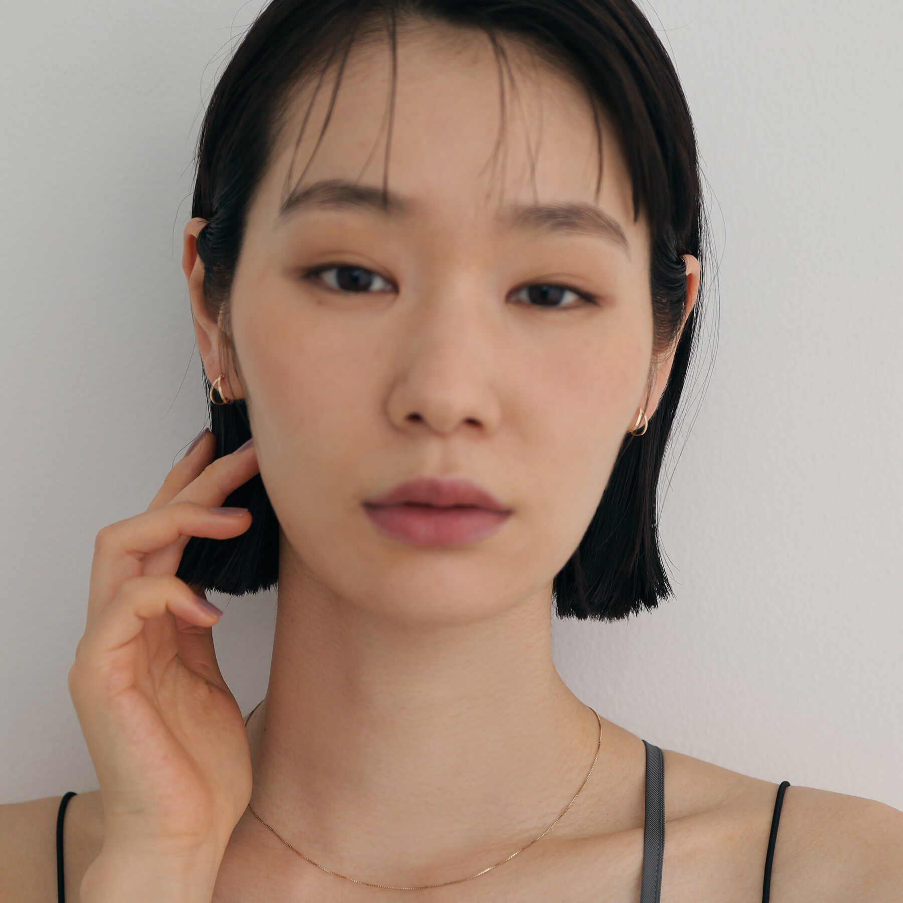 COCOSHNIK ONKITSCH「K10フラットダブルフープピアス」|ピアス|