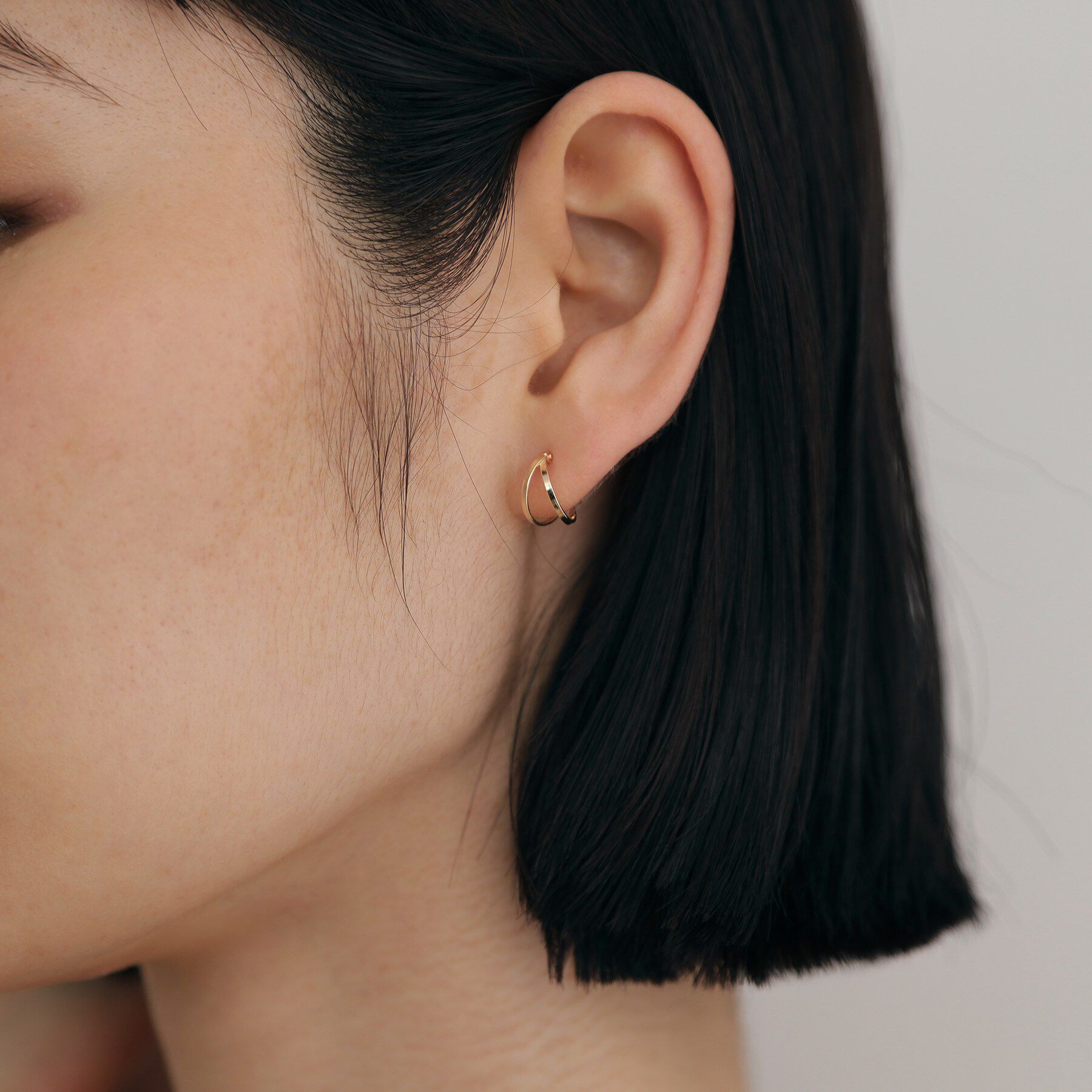 COCOSHNIK ONKITSCH「K10フラットダブルフープピアス」|ピアス|