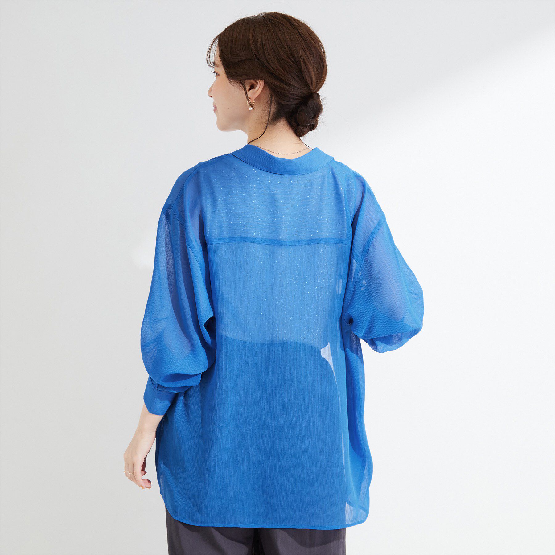 SHOO･LA･RUE「【洗濯機可】ダブルポケット 楊柳しぼしぼシアーシャツ」|シャツ・ブラウス|