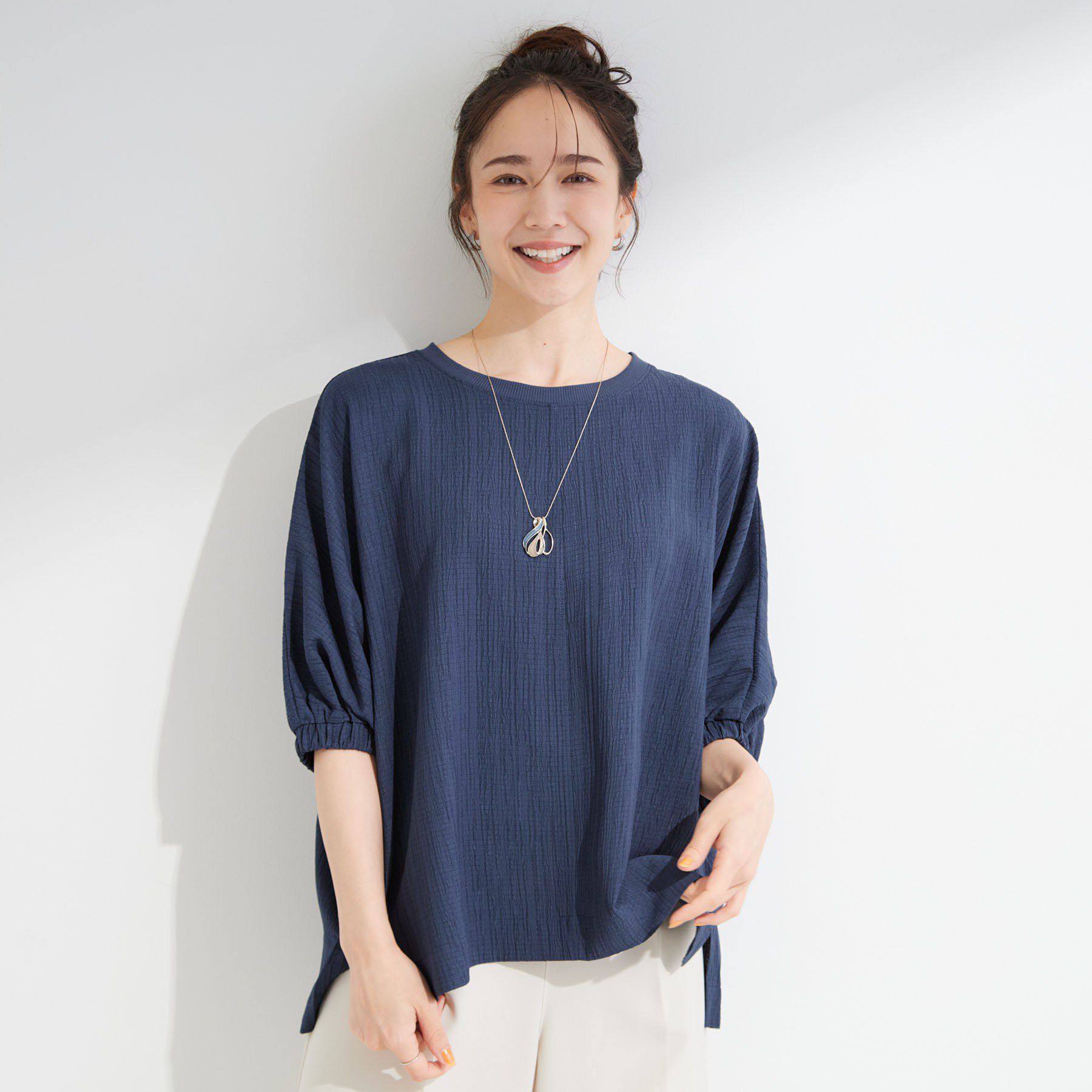 SHOO･LA･RUE「【インせず着られる/洗濯後しわになりにくい】シボシボドルマンブラウス」|シャツ・ブラウス|