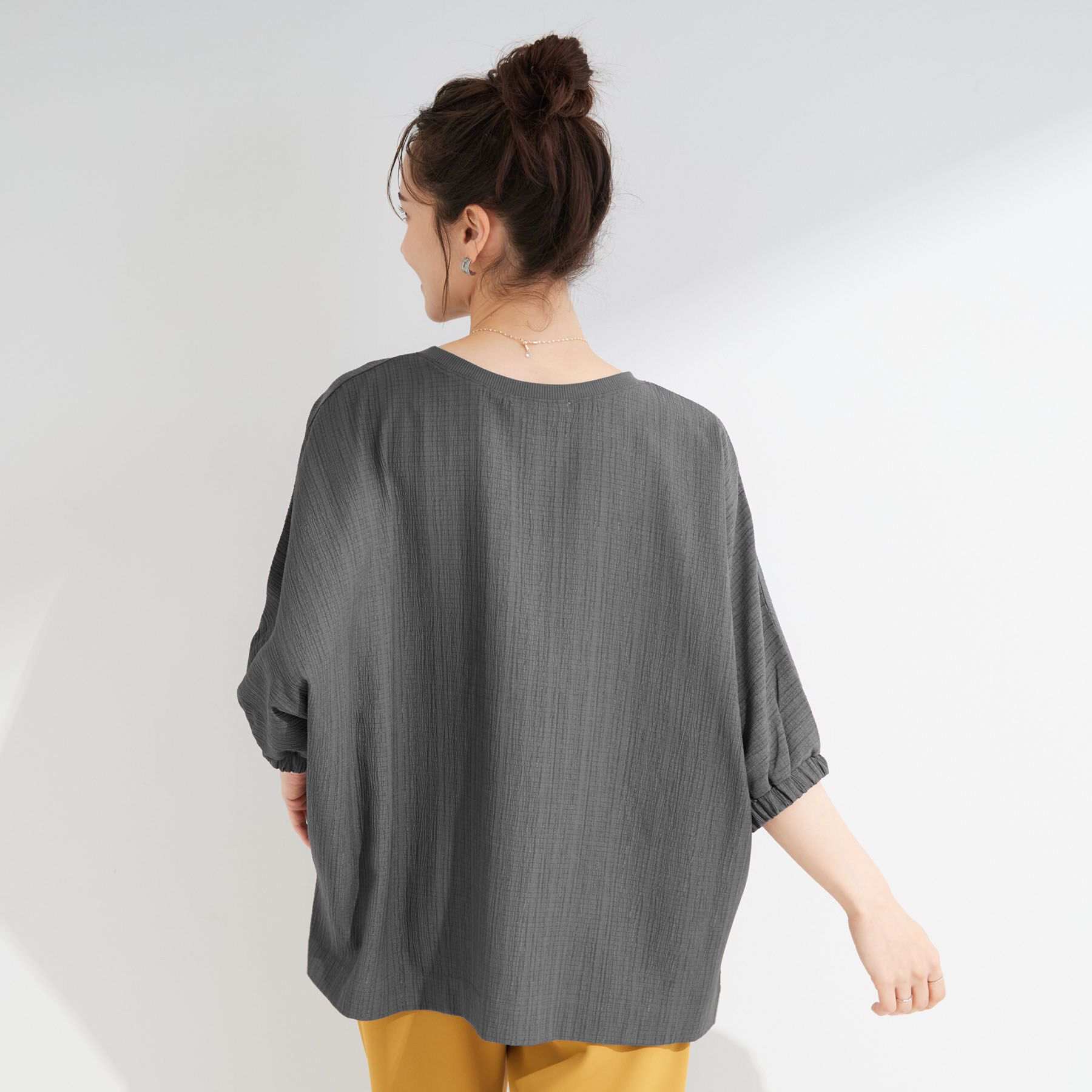 SHOO･LA･RUE「【インせず着られる/洗濯後しわになりにくい】シボシボドルマンブラウス」|シャツ・ブラウス|