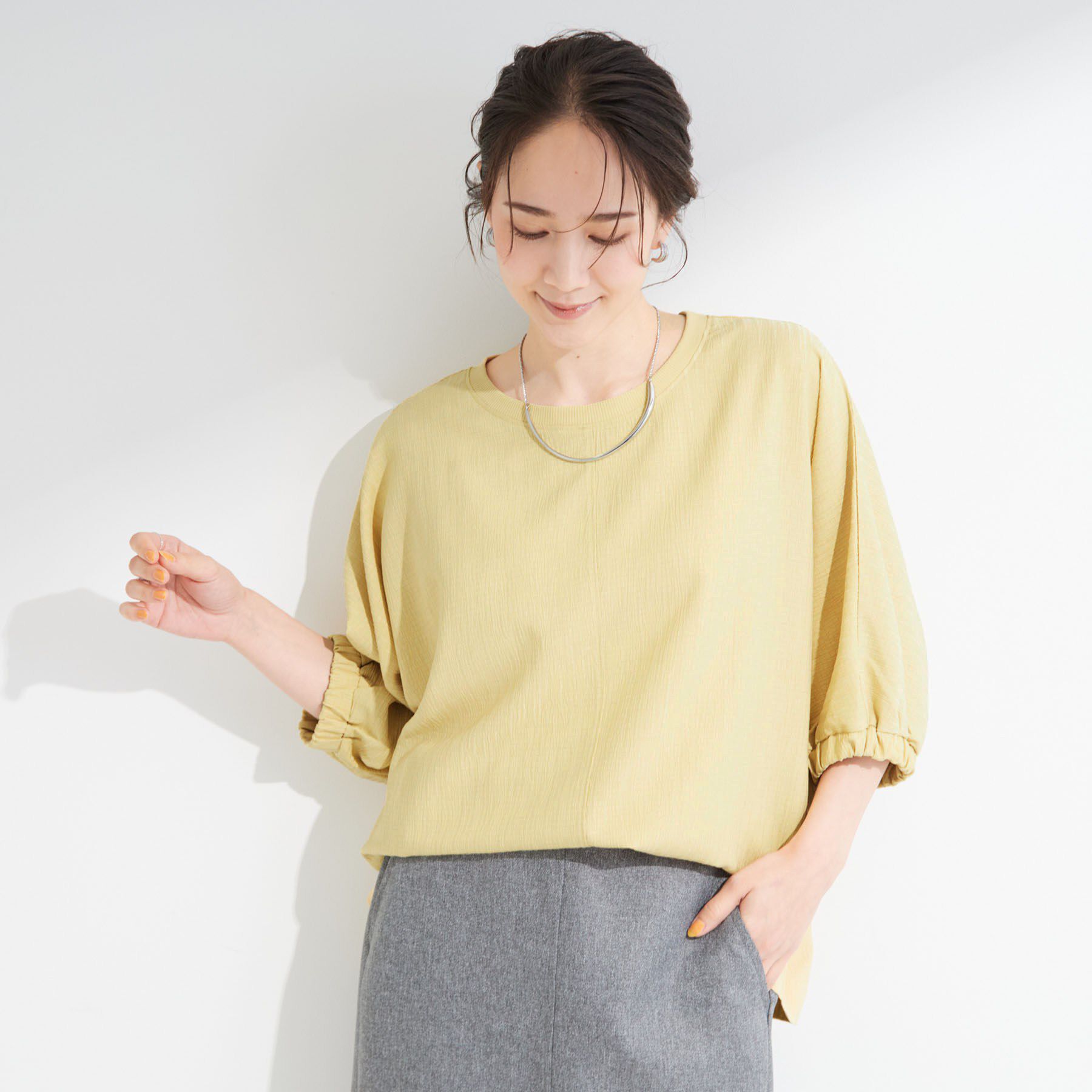 SHOO･LA･RUE「【インせず着られる/洗濯後しわになりにくい】シボシボドルマンブラウス」|シャツ・ブラウス|