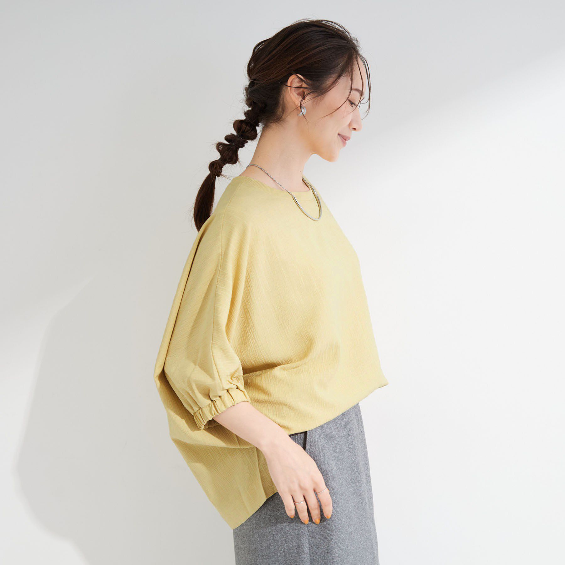 SHOO･LA･RUE「【インせず着られる/洗濯後しわになりにくい】シボシボドルマンブラウス」|シャツ・ブラウス|