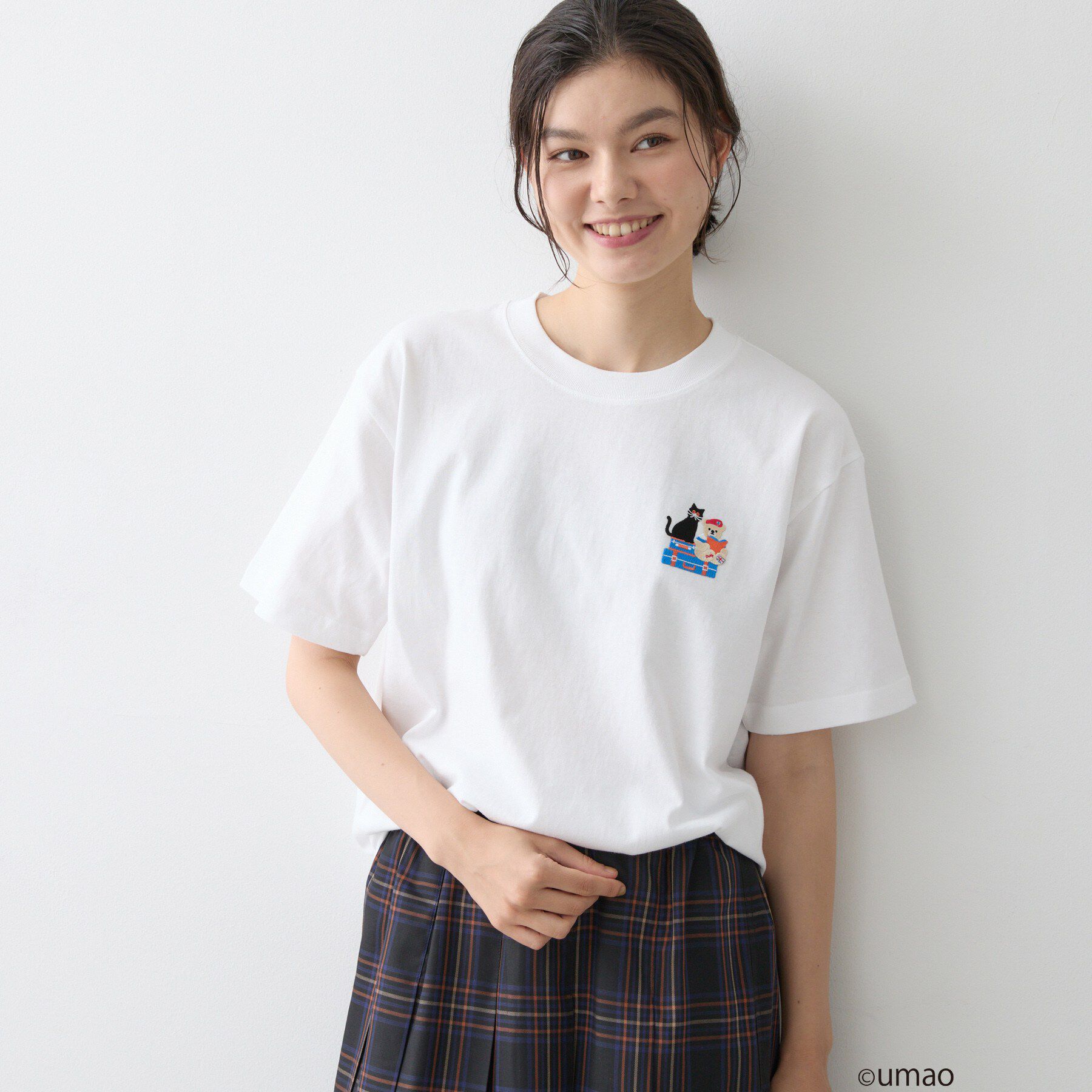 Dessin「UMAO&times;Dessinコラボ 刺繍Tシャツ」|Tシャツ・カットソー|ホワイト(002)