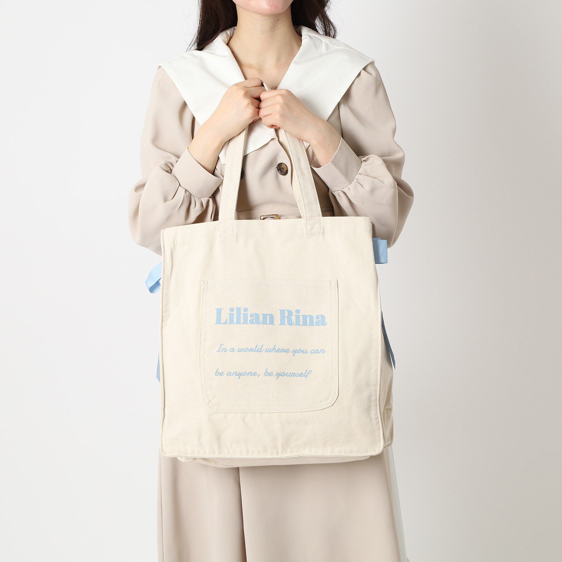 Ober Tashe「推し活にもぴったり！リリアンリーナサイドリボントートバッグ」|トートバッグ|