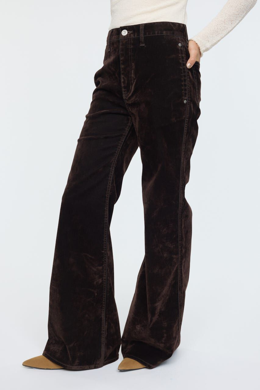 MOUSSY「VELVET LONG LEG フレア」|デニム|