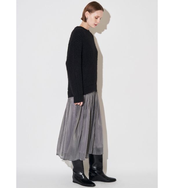 ELENDEEK「BRUSHED YARN KNIT DOCKING OP」|ワンピース|