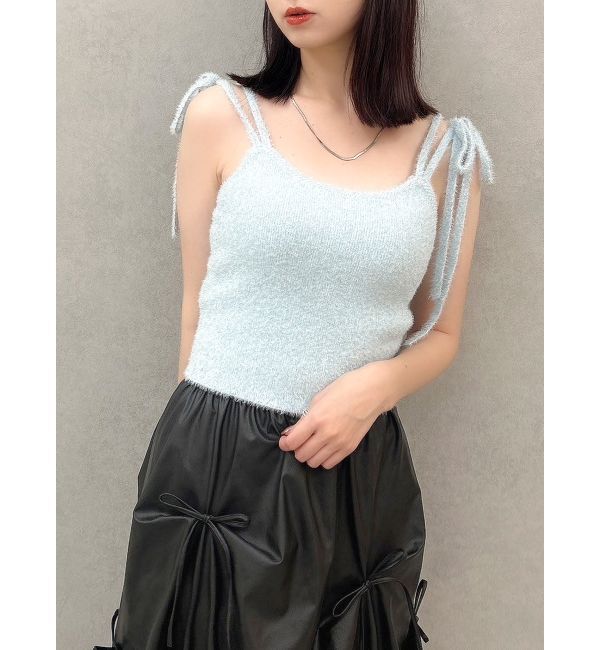 dazzlin「ミニシャギーラメニットキャミ」|ニット・セーター|ブルー