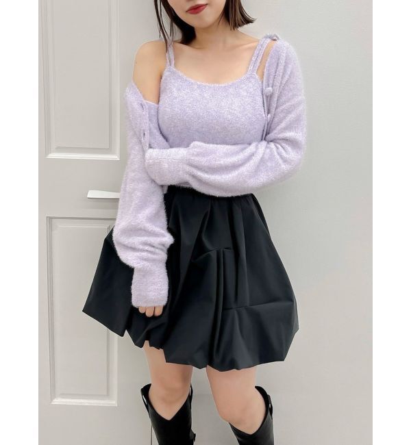dazzlin「ミニシャギーラメニットキャミ」|ニット・セーター|パープル