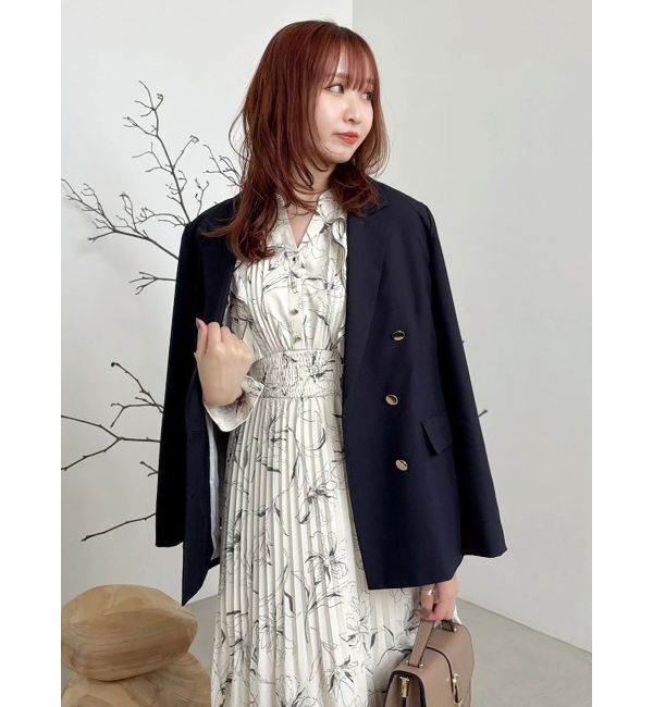 dazzlin「【WEB限定カラーあり】ダブルフリルフラワープリーツワンピース」|ワンピース|
