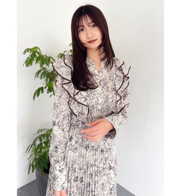 dazzlin「【WEB限定カラーあり】ダブルフリルフラワープリーツワンピース」|ワンピース|