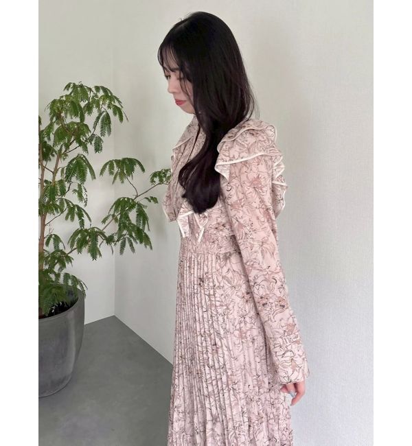 dazzlin「【WEB限定カラーあり】ダブルフリルフラワープリーツワンピース」|ワンピース|