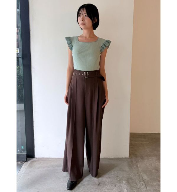 LAGUNAMOON「ベルト付きセミワイドパンツ」|その他|