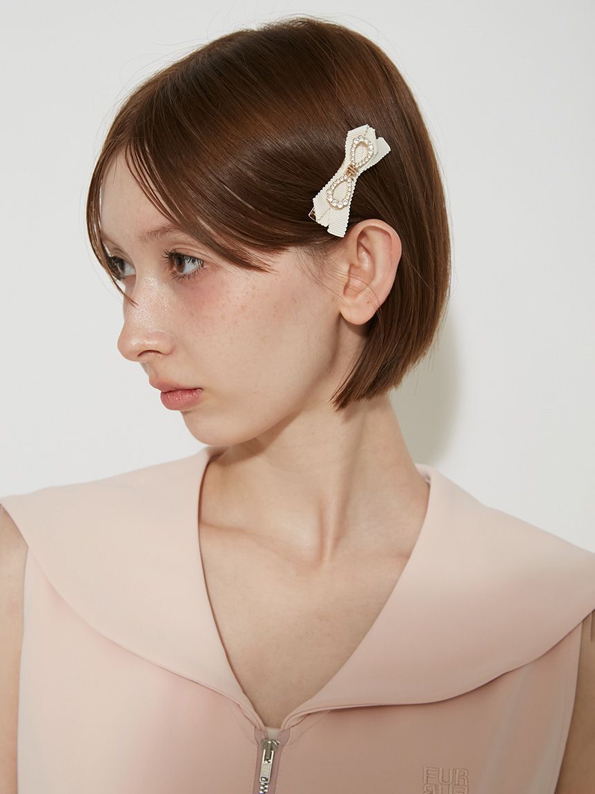 FURFUR「クリスタルリボンヘアピンセット」|ヘアバンド|