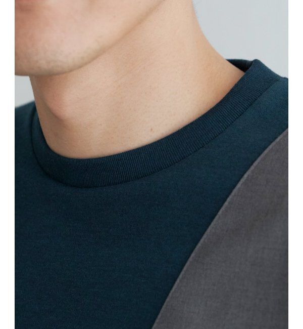 ikka「ブロックスポンチ切り替えTシャツ」|Tシャツ・カットソー|