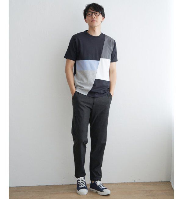 ikka「ブロックスポンチ切り替えTシャツ」|Tシャツ・カットソー|