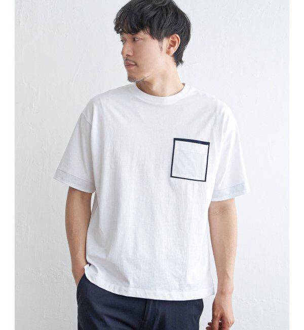 ikka「ストライプＭＩＸポケットＴ」|Tシャツ・カットソー|